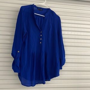 Zac & Rachel Cobalt Blue Rayon Top• XL